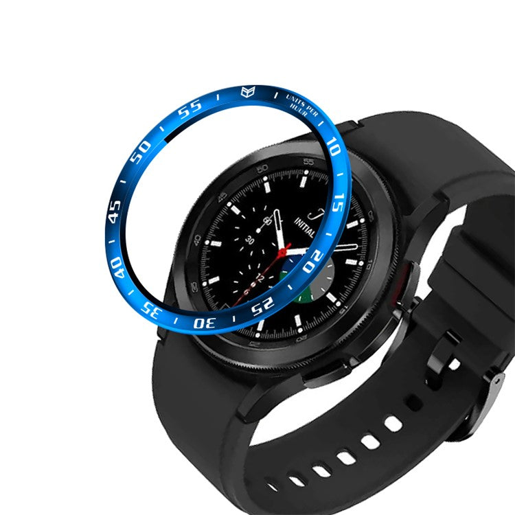 Time Scale Design Stainless Steel Bezel Ring Stickers Ring for Samsung Galaxy Watch4 Classic 42mm - Blue/White