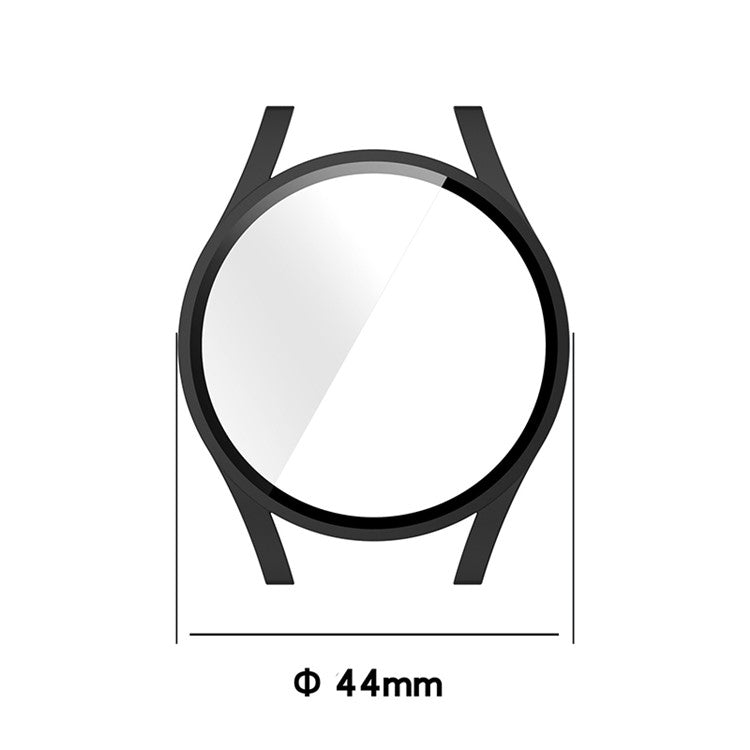 Hard PC Ultra-Thin Scratch-Resistant Bumper Protective Cover with Built in Tempered Glass Screen Protector for Samsung Galaxy Watch4 44mm - Green