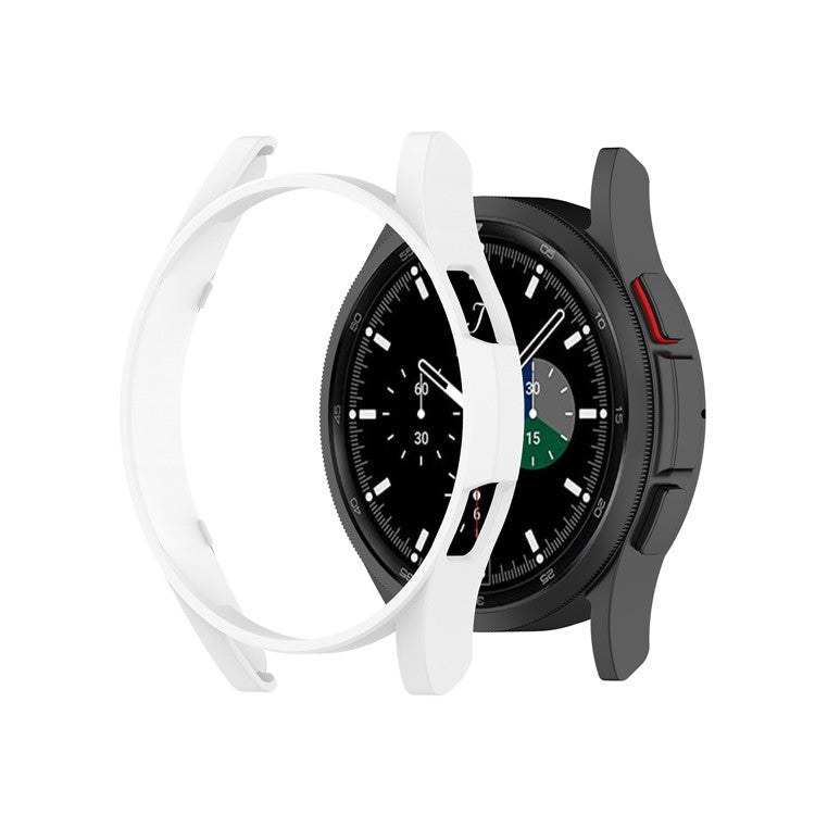 Shockproof Half Watch Protective Cover Film Hollowed PC Watch Frame Case for Samsung Galaxy Watch4 Classic 42mm - White