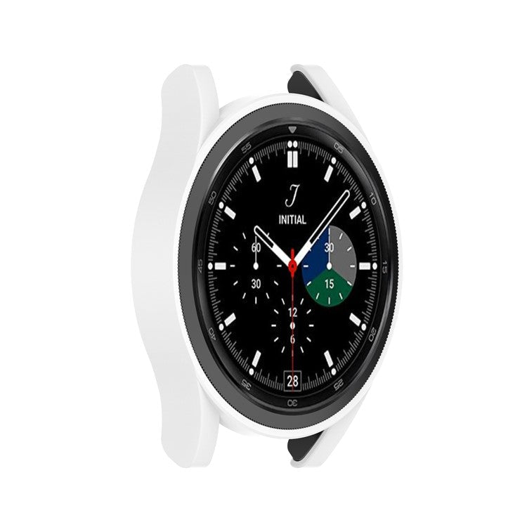 Shockproof Half Watch Protective Cover Film Hollowed PC Watch Frame Case for Samsung Galaxy Watch4 Classic 42mm - White