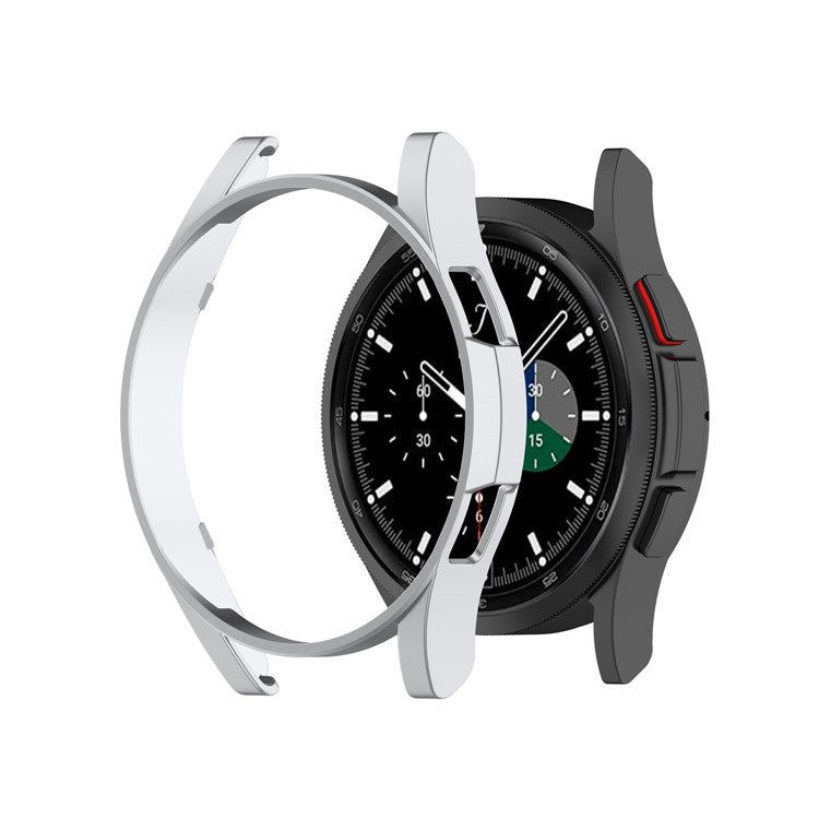 Shockproof Half Watch Protective Cover Film Hollowed PC Watch Frame Case for Samsung Galaxy Watch4 Classic 42mm - Silver