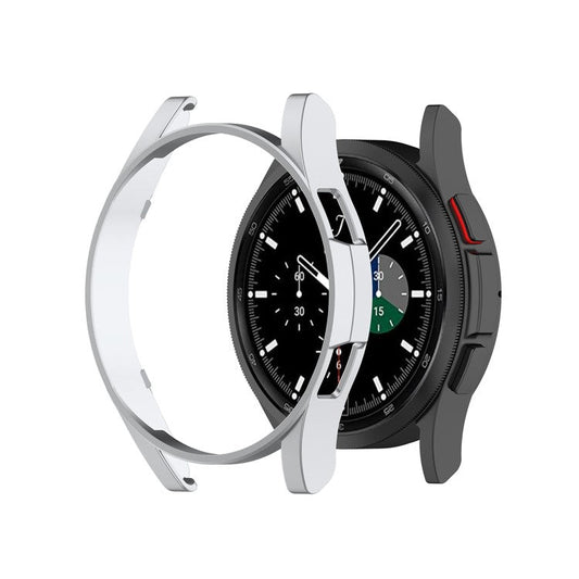 Shockproof Half Watch Protective Cover Film Hollowed PC Watch Frame Case for Samsung Galaxy Watch4 Classic 42mm - Silver
