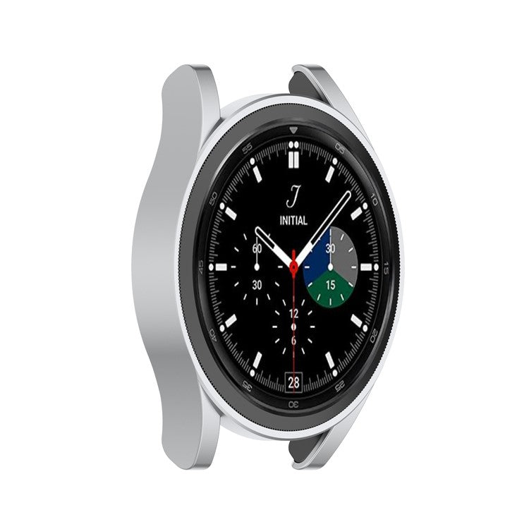 Shockproof Half Watch Protective Cover Film Hollowed PC Watch Frame Case for Samsung Galaxy Watch4 Classic 42mm - Silver