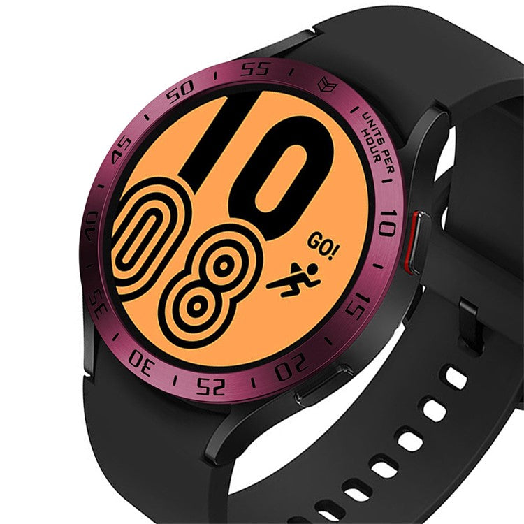 Stainless Steel Watch Bezel Ring Cover Protector for Samsung Galaxy Watch4 40mm - Wine Red / Black