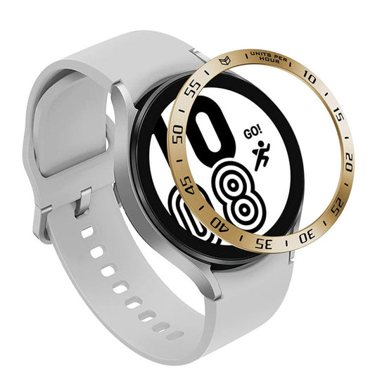 Anti-Scratch Protection Stainless Steel Case Watch Bezel Ring for Samsung Galaxy Watch4 44mm - Retro Gold/Black