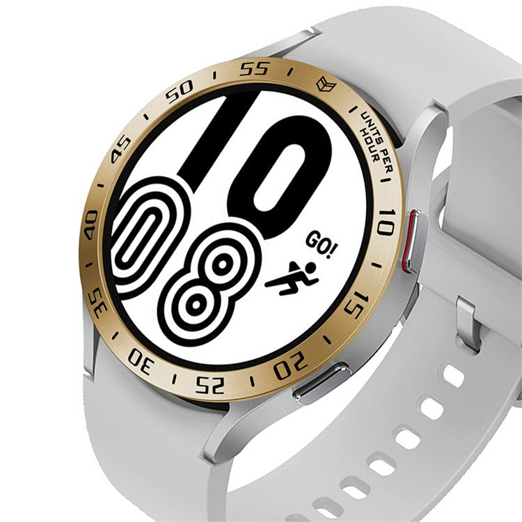 Anti-Scratch Protection Stainless Steel Case Watch Bezel Ring for Samsung Galaxy Watch4 44mm - Retro Gold/Black