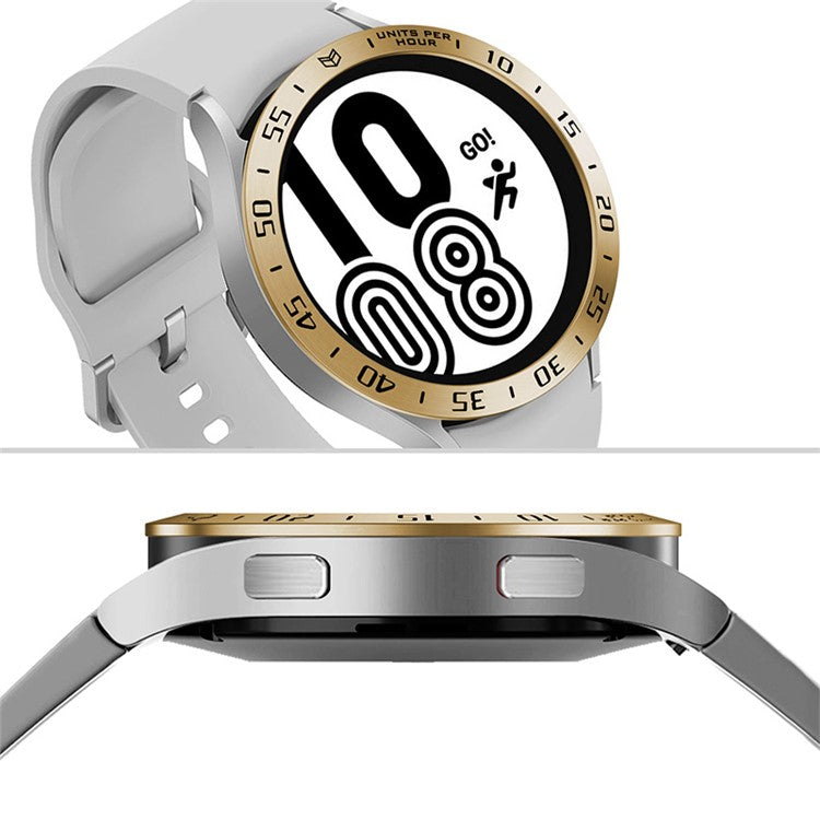 Anti-Scratch Protection Stainless Steel Case Watch Bezel Ring for Samsung Galaxy Watch4 44mm - Retro Gold/Black