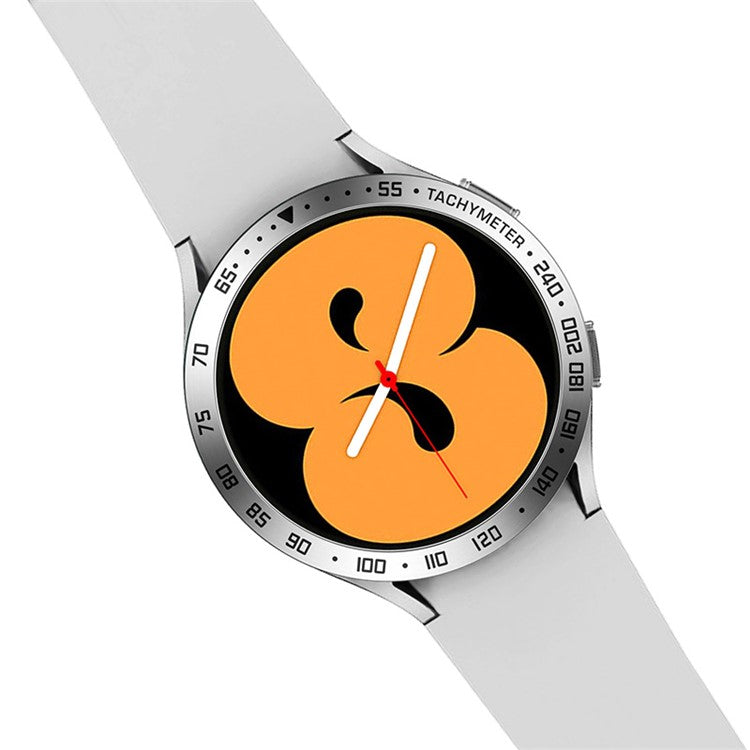 Stainless Steel Watch Bezel Anti-scratch Ring Cover for Samsung Galaxy Watch4 44mm - Silver/Black