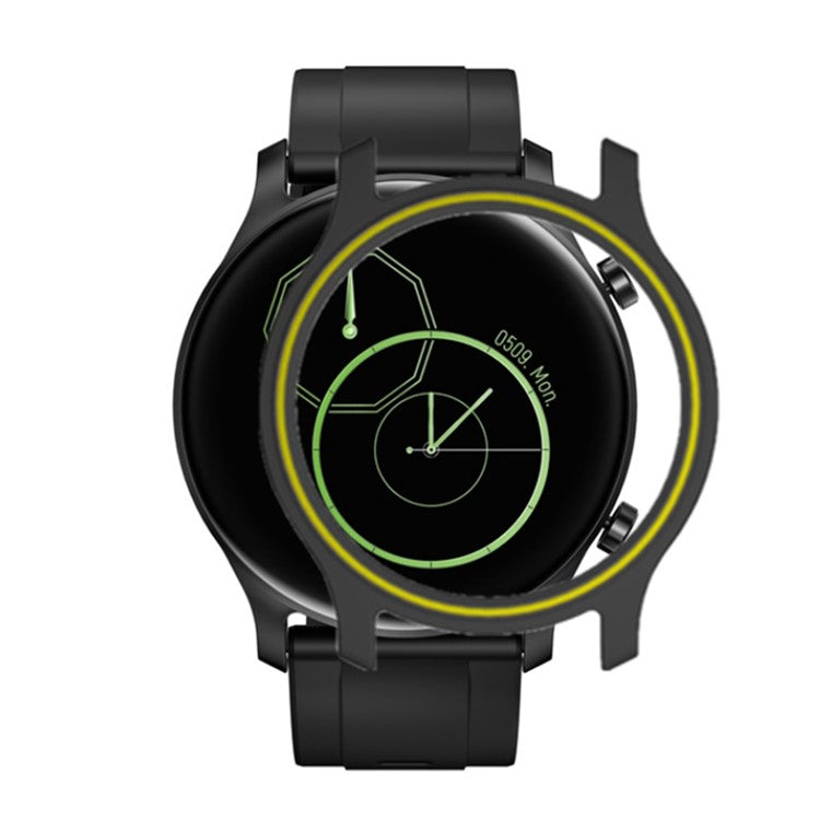 Dual Color Anti-scratch PC Smart Watch Frame Case Cover Protector for Xiaomi Haylou RS3 LS04 - Black/Yellow
