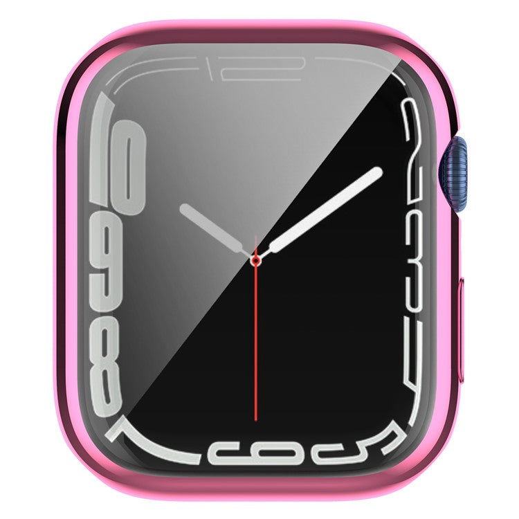 Stylish Electroplating TPU Watch Case Full Protective Case for Apple Watch Series 9 / 8 / 7 45mm - Pink