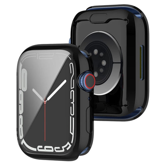 Stylish Electroplating TPU Watch Case Full Protective Case for Apple Watch Series 9 / 8 / 7 45mm - Black