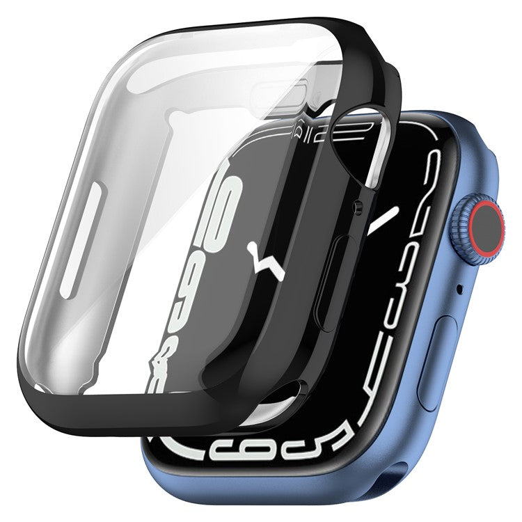Stylish Electroplating TPU Watch Case Full Protective Case for Apple Watch Series 9 / 8 / 7 45mm - Black