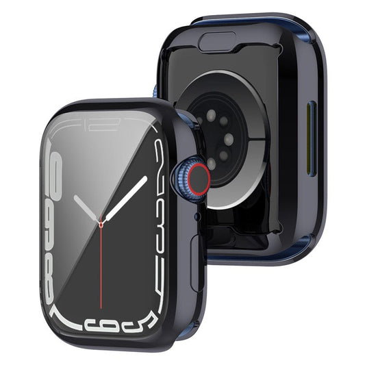 Stylish Electroplating TPU Watch Case Full Protective Case for Apple Watch Series 9 / 8 / 7 45mm - Dark Grey