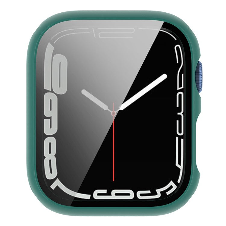 For Apple Watch Series 9 / 8 / 7 41mm 2-in-1 Scratch Resistant Hard PC Case with Tempered Glass Screen Protector - Green