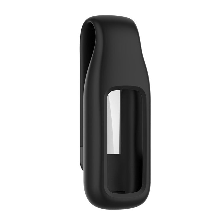 Portable Soft Silicone Strap Accessories Protective Band Cover Replacement Case Clip Holder for Fitbit Luxe - Black