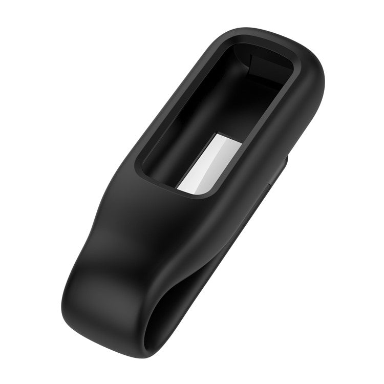Portable Soft Silicone Strap Accessories Protective Band Cover Replacement Case Clip Holder for Fitbit Luxe - Black
