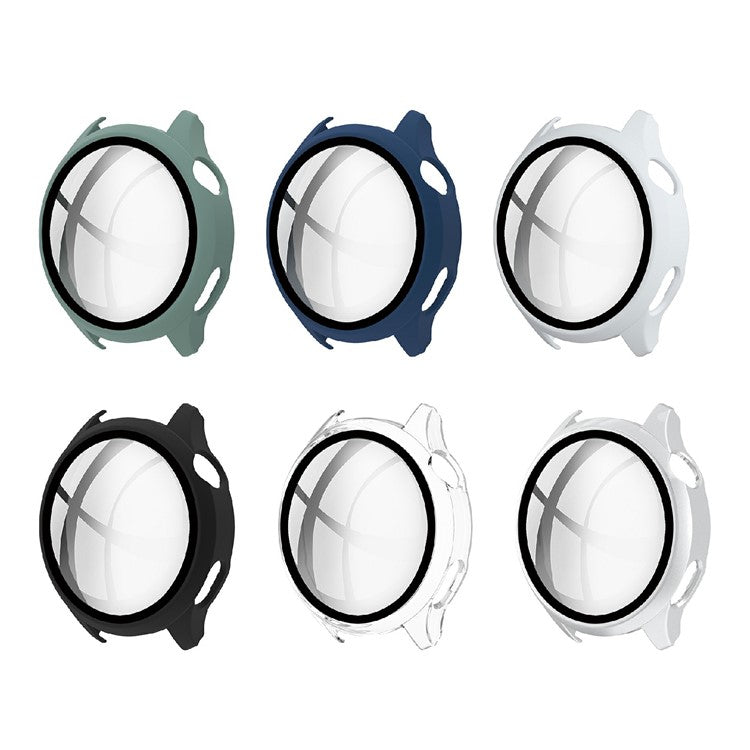 Hard PC Protective Watch Frame Case with HD Anti-Scratch Tempered Glass Screen Protector 46mm for Huawei Watch 3 - Green