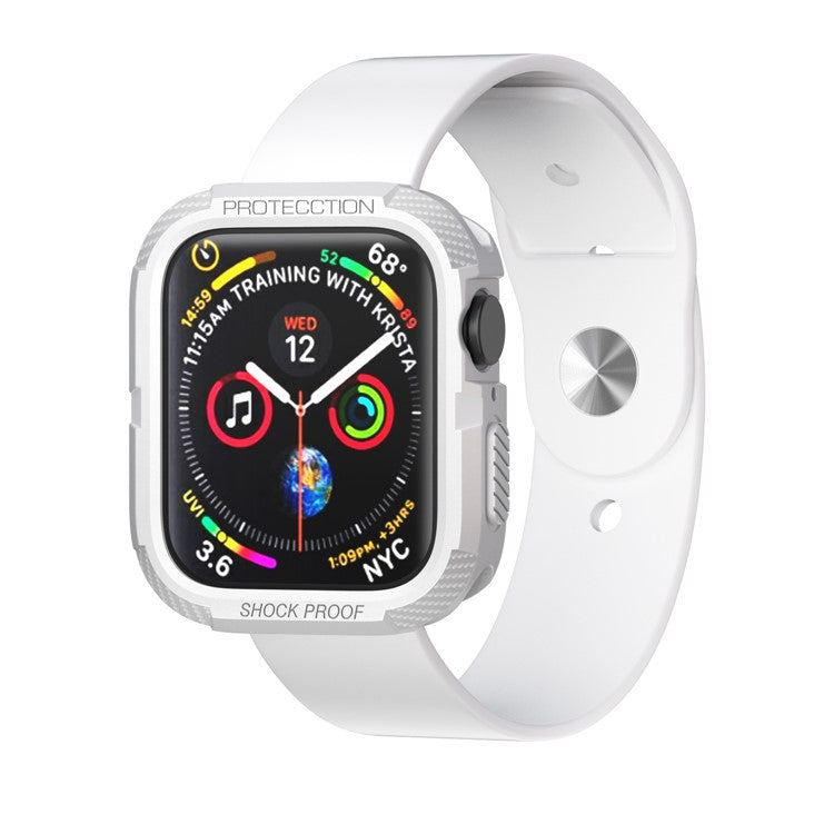 For Apple Watch Series 9 / 8 / 7 41mm / 6 / 5 / 4 / SE / SE (2022) 40mm Shockproof Soft TPU Smart Watch Case Cover - White