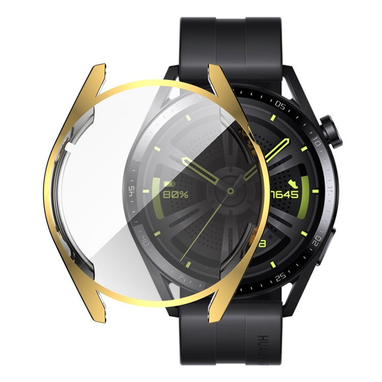 Anti-scratch Electroplating TPU Protective Watch Case Protector Cover for Huawei Watch GT 3 42mm - Gold
