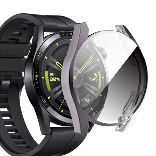 Soft TPU Full Cover Electroplated Durable Smart Watch Protective Case Shell for Huawei Watch GT 3 42mm - Grey