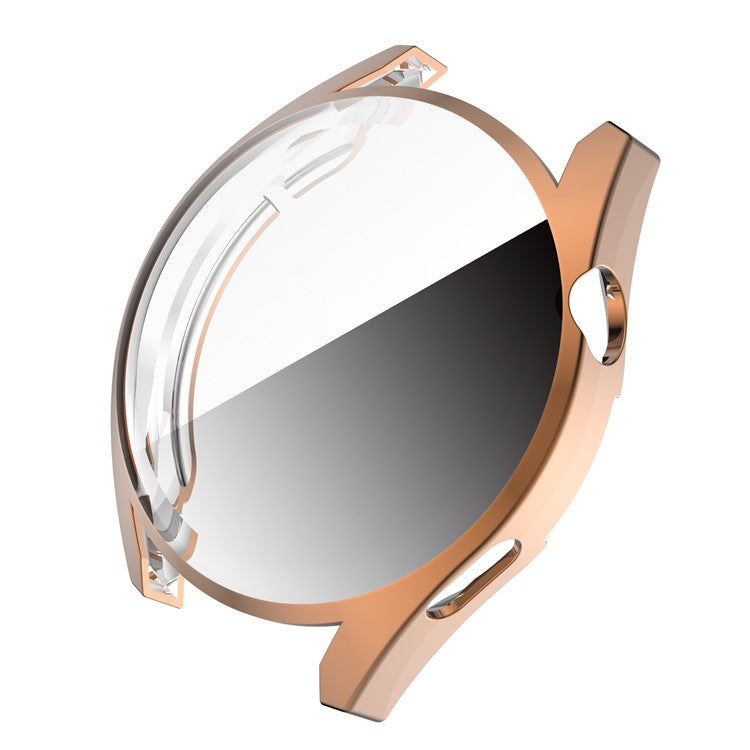 Full Coverage Soft TPU  Shockproof Electroplated Watch Protective Case for Huawei Watch GT 3 46mm - Rose Gold