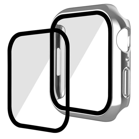 ENKAY HAT PRINCE Electroplating PC Smart Watch Case with 9H Tempered Glass Screen Protector for Apple Watch Series 9 / 8 / 7 41mm - Silver