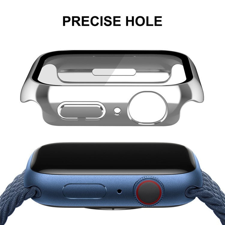 ENKAY HAT PRINCE Electroplating PC Smart Watch Case with 9H Tempered Glass Screen Protector for Apple Watch Series 9 / 8 / 7 41mm - Silver
