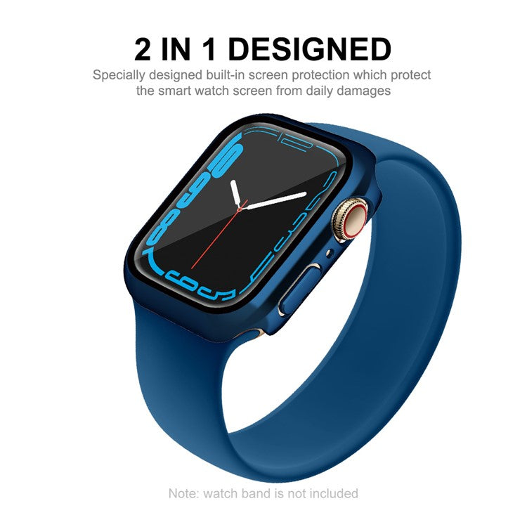ENKAY HAT PRINCE 9H Tempered Glass Film Electroplating Hard PC Watch Case Cover for Apple Watch Series 9 / 8 / 7 45mm - Sapphire