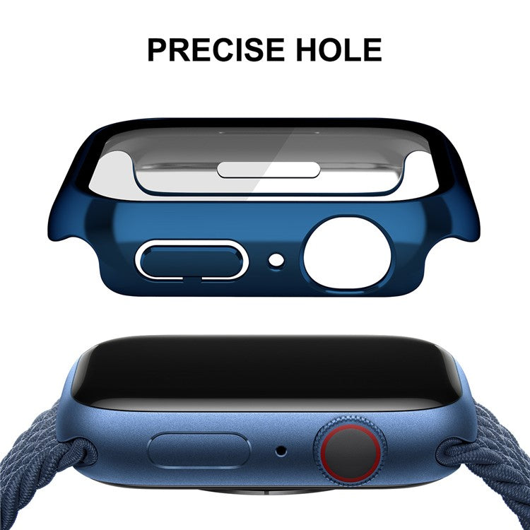 ENKAY HAT PRINCE 9H Tempered Glass Film Electroplating Hard PC Watch Case Cover for Apple Watch Series 9 / 8 / 7 45mm - Sapphire