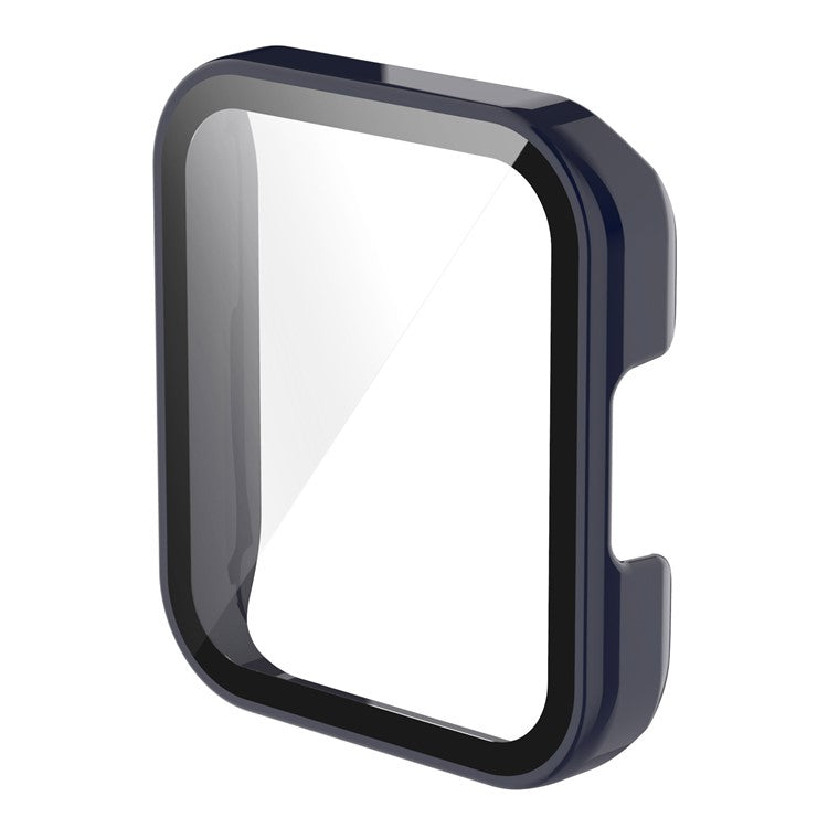 For Xiaomi Redmi Watch 2 Lite Anti-drop Hard PC Protective Case with Built-in Tempered Glass Screen Protector - Dark Blue