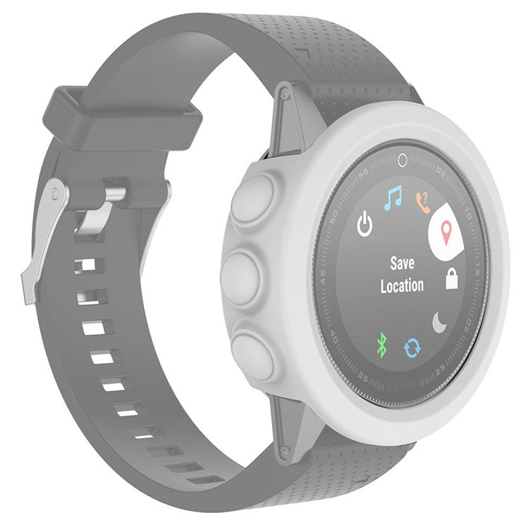 For Garmin Fenix 5X / 5X Plus Soft Silicone Watch Case Anti-Scratch Protective Cover Frame - White