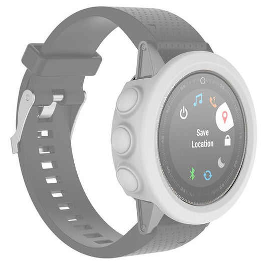 For Garmin Fenix 5X / 5X Plus Soft Silicone Watch Case Anti-Scratch Protective Cover Frame - White