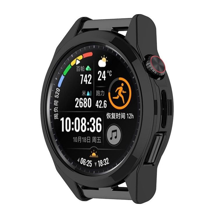 For Huawei Watch GT Runner Electroplated TPU Watch Protective Half Cover Case - Black