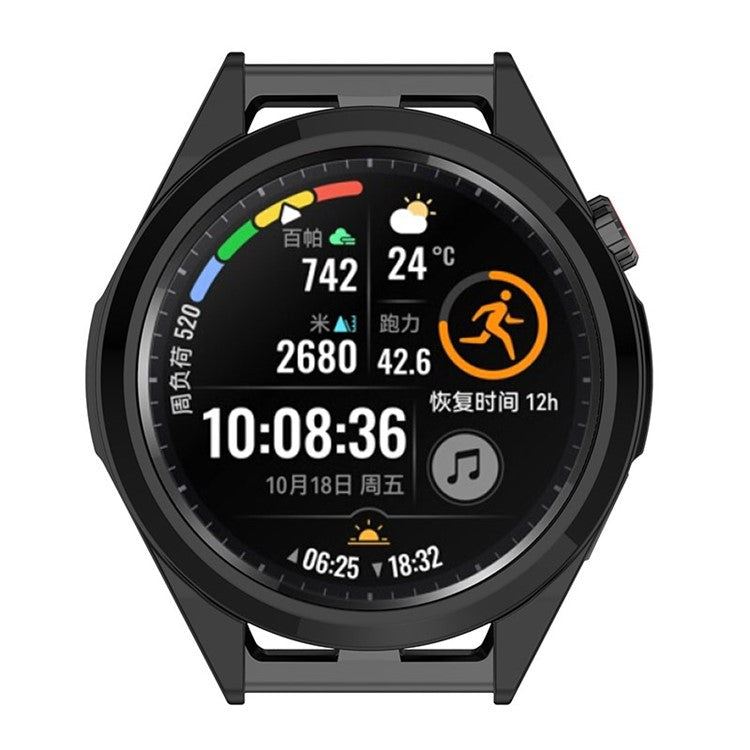 For Huawei Watch GT Runner Electroplated TPU Watch Protective Half Cover Case - Black