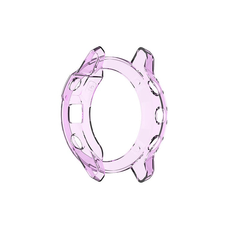 For Garmin Fenix 6/6 Pro Transparent TPU Anti-drop Watch Frame Protective Case - Purple