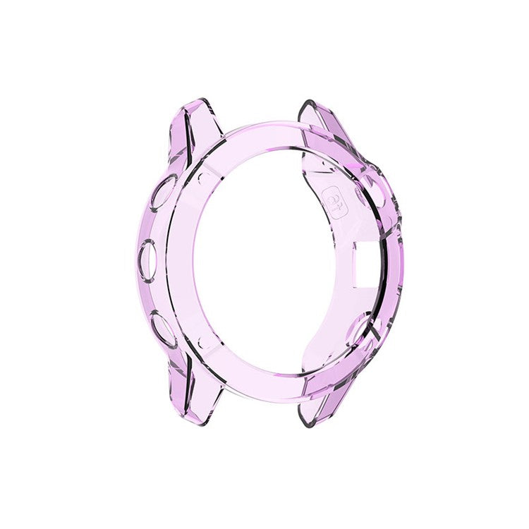 For Garmin Fenix 6/6 Pro Transparent TPU Anti-drop Watch Frame Protective Case - Purple