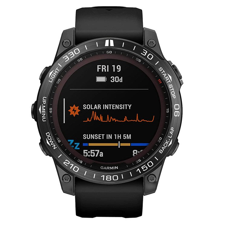 For Garmin Fenix 7 Sporty Scale Design Stainless Steel Watch Bezel Protective Ring - Black/White