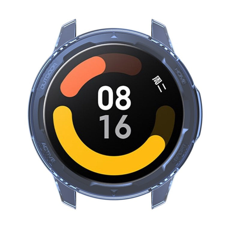 For Xiaomi Watch S1 Active/Watch Color 2 Anti-fall Transparent Watch Case TPU Cover Protector - Transparent Blue