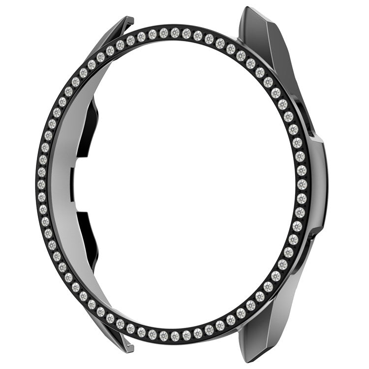 For Samsung Galaxy Watch3 41mm Bling Rhinestone Watch Protective Case Hard PC Protective Frame - Black