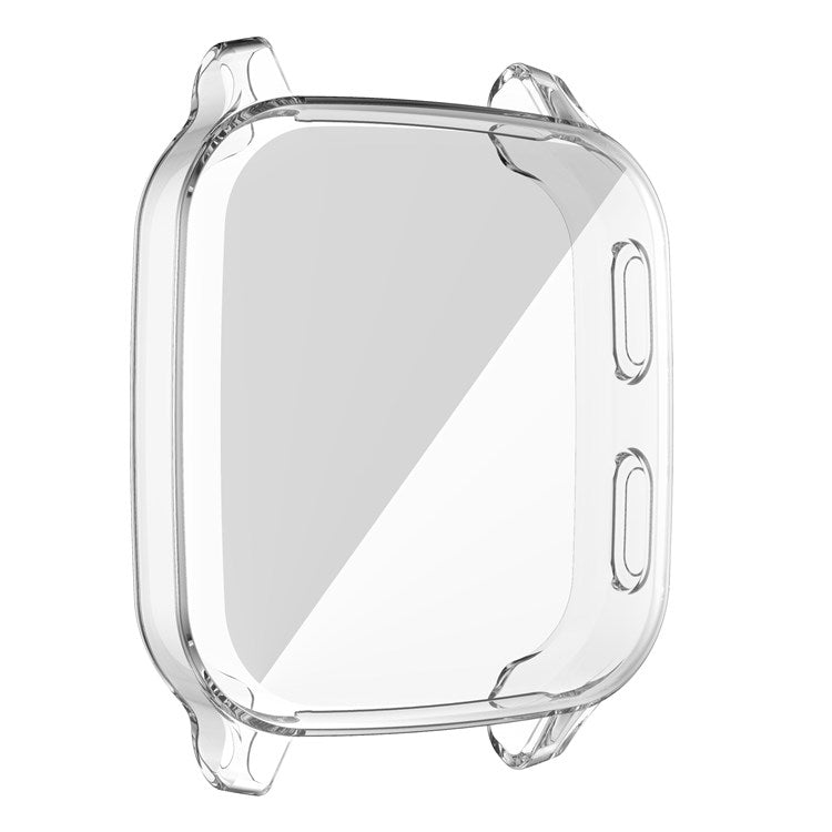 For Garmin Venu Sq Soft TPU Electroplated Frame Watch Case Full Protection Screen Protector Cover - Transparent