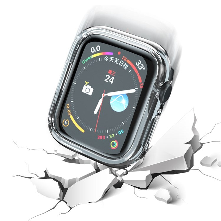 For Apple Watch Series 9 / 8 / 7 45mm Electroplating Hard PC Watch Case Anti-fall Protective Cover - Transparent