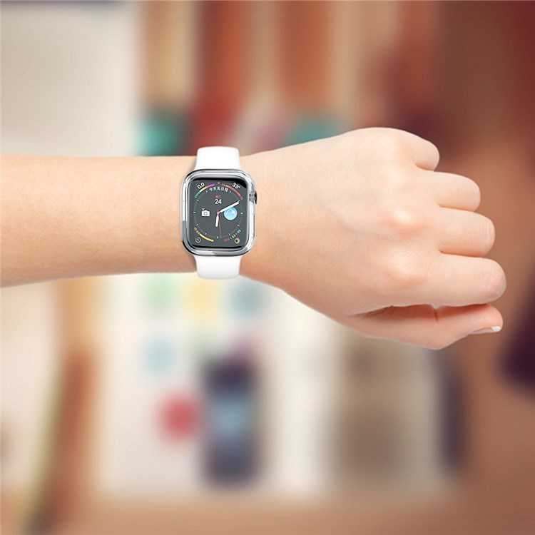 For Apple Watch Series 9 / 8 / 7 45mm Electroplating Hard PC Watch Case Anti-fall Protective Cover - Transparent