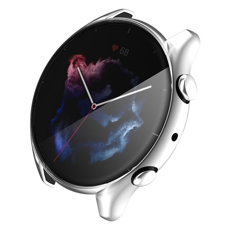 For Huami Amazfit GTR 3/GTR 3 Pro Soft TPU Anti-scratch Watch Case Full Coverage Protective Cover - Silver