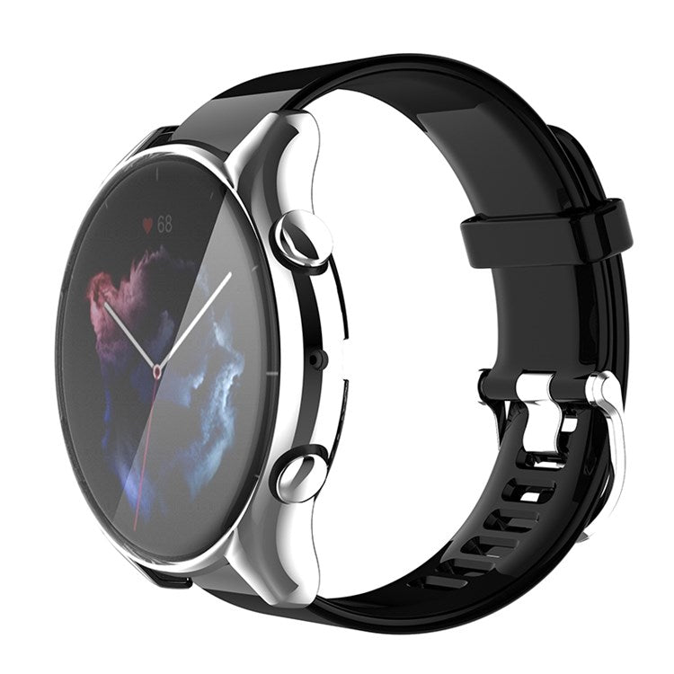 For Huami Amazfit GTR 3/GTR 3 Pro Soft TPU Anti-scratch Watch Case Full Coverage Protective Cover - Silver