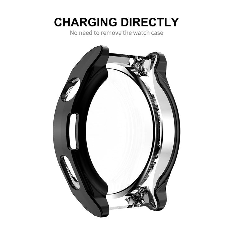 ENKAY HAT PRINCE For Huawei Watch GT 3 Pro 43mm Full Protection Electroplated TPU Smart Watch Case with Sensitive Touch Tempered Glass Screen Protector - Grey