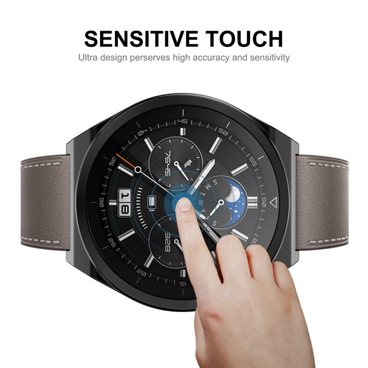 ENKAY HAT PRINCE For Huawei Watch GT 3 Pro 46mm Full Protection Electroplated TPU Smart Watch Case with Built-in Tempered Glass Screen Protector - Silver