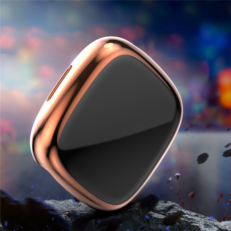 For Fitbit Versa 4 Soft TPU Watch Case Full Coverage Electroplating Protective Cover Frame - Rose Gold