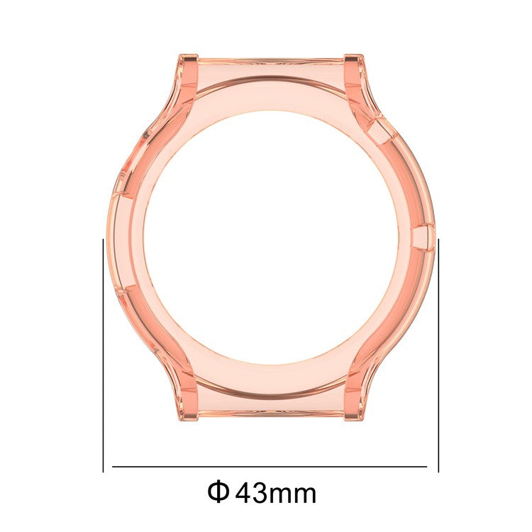 For Huawei Watch GT 3 Pro 43mm Hollow Out Soft TPU Case Smart Watch Protective Cover - Transparent Pink