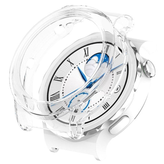 For Huawei Watch GT 3 Pro 46mm Hollow Out Smart Watch Case Half Coverage Watch Cover - Transparent White