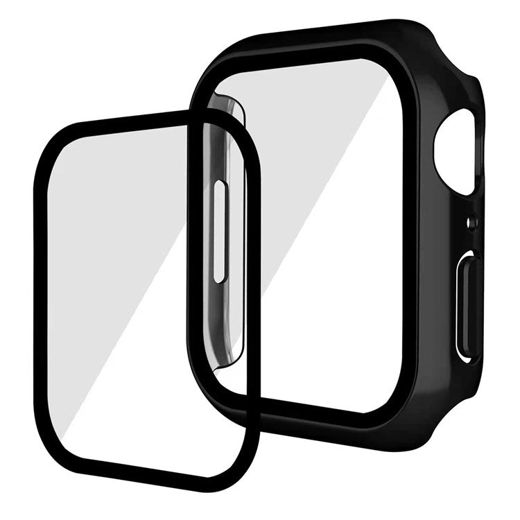 For Apple Watch Series 3/2/1 42mm Electroplating PC Case Dustproof Button Cover Watch Shell with Tempered Glass Screen Protector - Gold